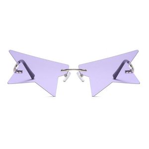 Sunglasses Personality Half Frame Star Women Luxury Rimless Sun Glasses Polygonal Hip Hop Punk Eyeglasses Female FML