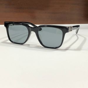 Parlak Siyah Gümüş Çerçeve Kare Güneş Gözlüğü Erkekler Tasarımcı Gözlükleri Sonnenbrille Shades Gafas de Sol UV400 Koruma Gözlük Kutu