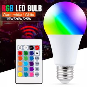Light Bulb Dimmable 16 Colors Led Lamp 220V Smart Spot 5/10/15/20/25W IR Remote Control RGBW Home Decor