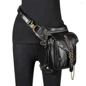 Marsupi Borsa Steampunk vintage Steam Punk Retro Rock Gotico Goth Zaini a spalla Stile vittoriano Donna Uomo Gamba Q1