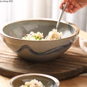 Schüsseln 9 Zoll japanische Keramik Reisschüssel Home Retro Nudelsuppe Obstsalat Dessert El Restaurant Geschirr Küchenbedarf