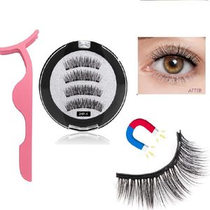 Ciglia finte 8D Quantum Set magnetico impermeabile con pinzette Ciglia di visone Estensione Maquiagem Look naturale TSLM2