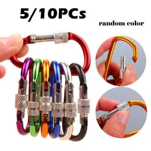 Keychains 5/10pcs Botão de escalada colorido Chave de cadeia de carabiner acampamento gancho de caminhada ao ar livre Chaça de fivela de fivela de segurança esportiva ao ar livre