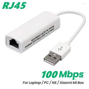Datorkablar USB Internetadapternätverkskort till RJ45 LAN för Windows 7/8/10/XP PC Laptop Ethernet 100 Mbps
