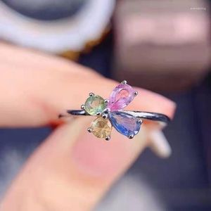 Bröllopsringar koreansk stil minimalistisk blomsterring inlay färgglad kubik zirkonium 2023 Trend Jewellry för kvinnors förlovningsfest gif