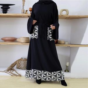 Etniska kläder wepbel muslimska mode enkel arabisk turkisk klänning kvinnor långa maxi abaya ankel längd