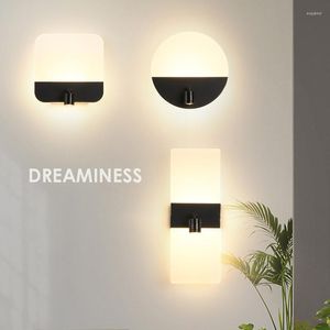 Duvar lambaları Modern Akrilik LED Işıklar Yatak Odası Oturma Odası için Spot Koridor Sconce Kapalı Lighting Lambalı Luminaria Wandlamp