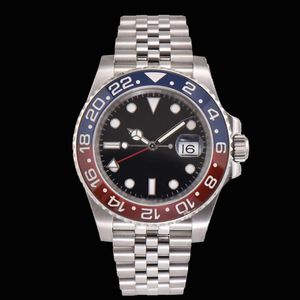 Ar fabrikası lüks saatler erkek izle kırmızı mavi seramik çerçeve gmt II 40mm 904L Erkekler İzle 126715 CAL ETA3285 Hareket Safir Su Geçirmez Aydınlık Bilek Saatleri