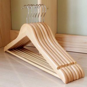 Hangers Racks 5Piece Solid Wood for Clothes Drying Rack Clothing Non-Slip Wooden Suit Shirt Trousers Sweaters Dress Organizer 230211