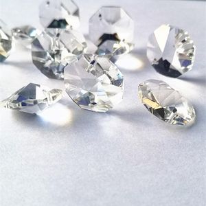 Kronleuchter Kristall Top Qualität 500 teile/los 20mm Facettierte Achteck Perlen In 2 Löcher DIY Glas Lampe Teil Girlande stränge Zubehör
