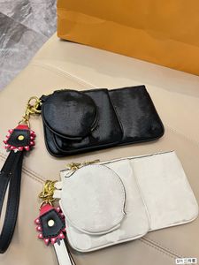 2023 New luxury three-piece purse famous designer relief hold bag women's storage bag leather wrist bag send box and dust collection bag