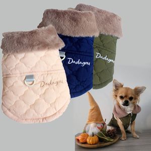 Dog Apparel Winter Pet Jacket Warm Small s Clothing Coat Vest with Fur Collar Cotton Outfits Chihuahua Yorkie Puppy Clothes 230211