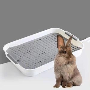 Small Animal Supplies Pet Toalett Anti-Turnover Litter Box Trainer Corner Cleaning For Rabbit Chinchilla Guinea Pig 230211