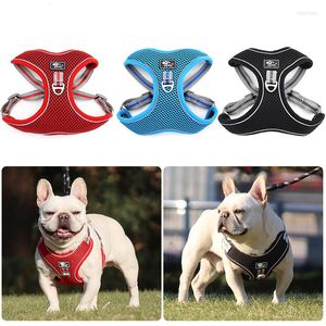 Dog Collars Pet Reflective Mesh Harness With Leash Adjustable Vest Walking Lead Big Dogs XL-4XL Drop