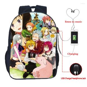 Backpack The Seven Deadly Sins Nanatsu No Taizai USB Charge School Bags Students