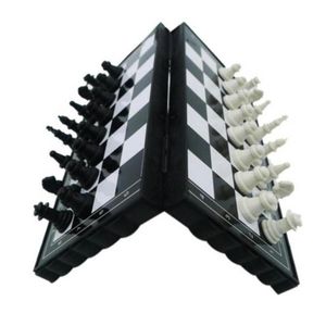 Portable Kid Intelligence Toys Mini International Chess Folding Magnetic Plastic Chessboard Board Game Toy