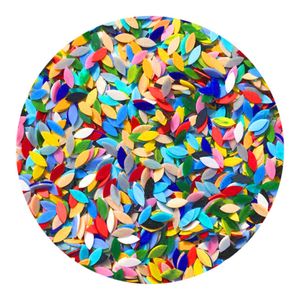 Craft Tools 100x Mixed Colors Petal Mosaic Tiles Hand-Cut Stained Glass Art Decoration 230211