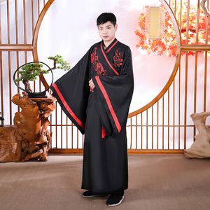 Ethnische Kleidung Weijin-Dynastien Hanfu Männer Weitärmeliges traditionelles antikes China-Kostüm Hochzeit Stickerei Bühnen-Drama-Performance-Kleidung