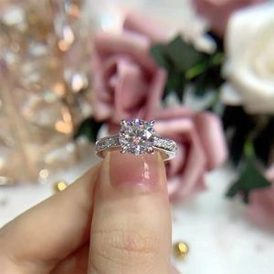 Cluster Rings 1CT 2CT 3CT DF Color White Gold Ring for Women Wedding Engagement Diamond Gift VVS1 Moissanite Stone CertifiedCluster