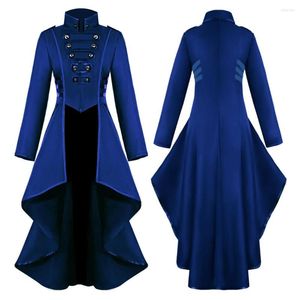 Men's Trench Coats Women Medieval Victorian Costume Tuxedo Tailcoats Gothic Steampunk Irregular Hem Vintage Frock Outfit Coat VD1984