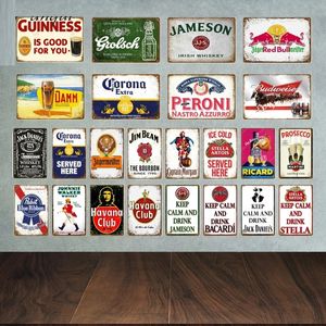 Classic Drink Beer Metal Painting wine Plaque Vintage Pub Tin Signs Wall Decor For Bar Club Man Cave Decorative Plates Club Wall Decor Size 30X20CM w01