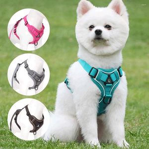 Collari per cani Set di imbracatura per cuccioli con gilet al guinzaglio da 1,5 m Cinghie riflettenti regolabili regolabili per cani Cani Animali domestici
