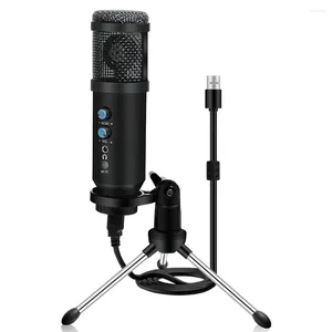 Mikrofoner som sjunger Tal Desktop USB Mic Condenser Recording Studio Microphone With Stativ Stand för mobiltelefondator