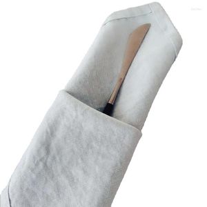 Bordduk Hahoo Folding Design Soft Woven Gray Anpassad 55% LINEN 45% Bomullsservett för restaurangbröllop