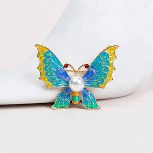 Spettame Muylinda smalto farfalla spilla rochine perni da insetti colorati di perle simulate per donne vestiti sciarpa a clip.