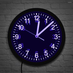 Zegary ścienne Proste cyfry arabskie LED Neon Clock Liczby Zmiana Kolor Zmiana Silent Luminous Watch Minimalistyczna dekoracja domu Horologe