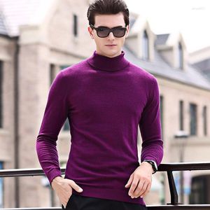 Men's Sweaters Men Turtleneck Cashmere Sweater Male Wool Solid Color Slim High Collar Pullovers