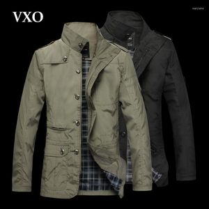 Men's Trench Coats VXO Brand Men Jacket Fashion Coat Autumn Casual Silm Fit Overcoat ArmyGreen Bomber Male M-5XL