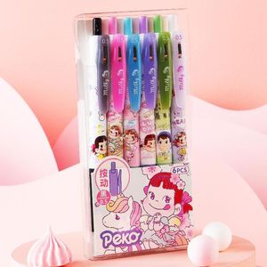 PCS/LOT KAWAII GIRL PRESS GEL PEN PEN för att skriva söt 0,5 mm Black Ink Present Stationery Office School Supplies