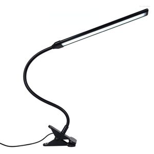 Tischlampen LED-Augenschutz-Schreibtischlampe USB-betriebener Clip-on mit Schalter 9-fach einstellbare Helligkeit für Lesearbeiten