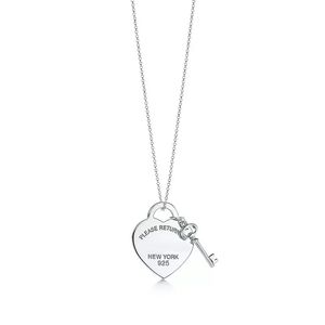 Tiffanylris Rade High Classic Fashion rostfritt stål Hjärta hänge halsband S925 Silver Love Heart Women Diy Pendant Jewelley Gift With Box