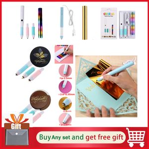 Craft Tools 0.8/1.5/2.5/2.5*0.35Mm Usb Heat Foil Pen Calligraphy Tip Slim Handle with Heat-Resistant Grip Used On Paper Leather Plastic Card 230211