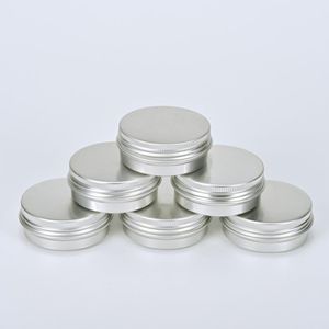 30 g aluminiumkr￤mf￶rpackningsburkar med skruvlock kosmetiska fodral Jar 30ml aluminium burkar aluminium l￤ppbalsam container sn5113