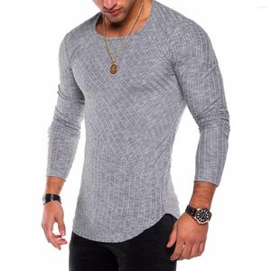 Camisetas masculinas de tampe de manga longa casual tampes o pescoço slim camisetas básicas camiseta de roupas de roupas de tamanho grande