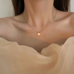 Pendant Necklaces Sexy Square Shell Necklace Female Summer Versatile Simple Clavicle Chain Accessories Initial Charms Jewelry Cadenas Para