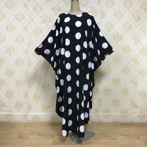 Ethnic Clothing Abaya Women Muslim Clothes Caftan Marocain Pearl Dots Print Oversize Hijab Dress Loose Bat Sleeve Kaftan Robe Femme