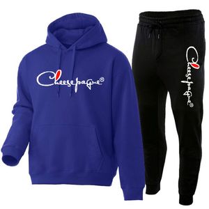 Primavera Inverno 2 Pz Set Tuta Uomo Felpa con cappuccio Pantaloni Pullover Felpa con cappuccio Tuta Sportwear Casual nuovi uomini Running Set Marchio LOGO Stampa