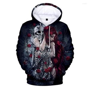 Męskie bluzy moda fajna hip hop czaszka róża 3d pullover men kobiety bluza z kapturem z kapturem z kapturem harajuku homme bluzy z kapturem bluzy