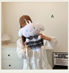 ブラックピンクホワイトビッグウサギ耳のぬいバックパックガールかわいいソフトアクセサリージッパーショルダーバッグガールズバースデーギフト