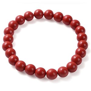 ユニセックス天然石の赤い色のストランドビーズの魅力的な魅力ブレスレット