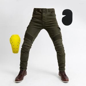 Mäns jeans Motorcykel Scooter Mens Motocross Racing Cycling Pants With Protecors Riding Knee Hip Pads