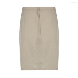 Röcke Frühling Sommer 2023 Damen Elegant Gerade Midi Niedrige Taille Solide Chic Wickelrock Khaki Knielang Bleistift