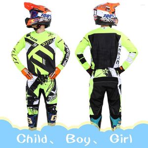 Motorcykelkläder Motocross Jersey and Pants Barn Barnkläder Big Boy Girl Girl Kid Student Racing Suit Gear Set Saimeng ATV