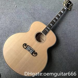 Chitarra personalizzata 2023, top in abete massiccio, tastiera in palissandro, fasce e fondo in acero, chitarra acustica Jumbo di alta qualità da 42 pollici