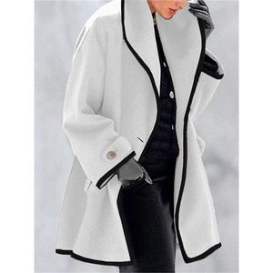 女性のウールブレンドファッション冬のジャケット2023コートフード付きウィッシュ両面ツイード秋とヨーロッパアメリカ