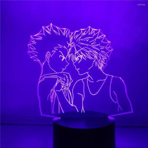 ナイトライト3DランプXフリーックとキルアLEDライトアニメフィギュアランパラHXHベッドルーム装飾照明ホームデコレーションランペ